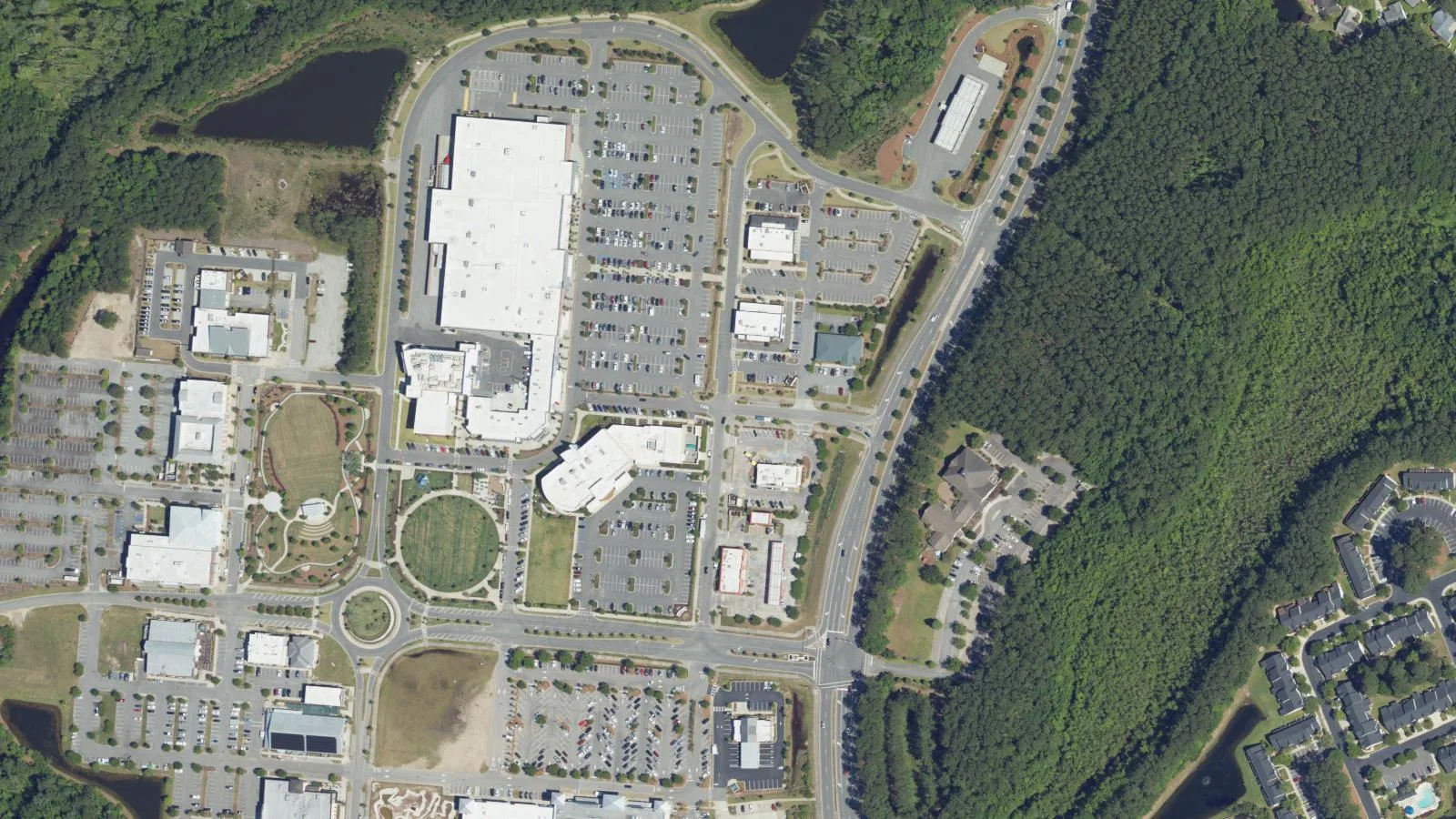 Buckwalter Place commerce park and Buckwalter Parkway in Bluffton, seen from the air.